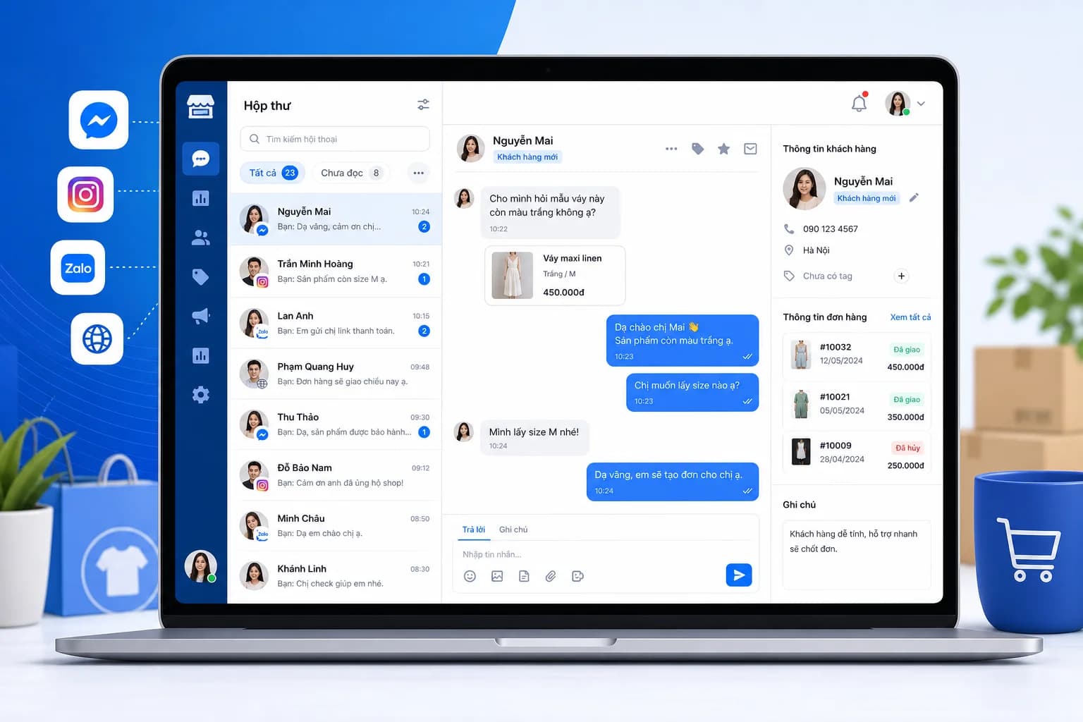 Bán hàng đa kênh là gì? Cách quản lý Facebook, Instagram, Zalo cùng lúc