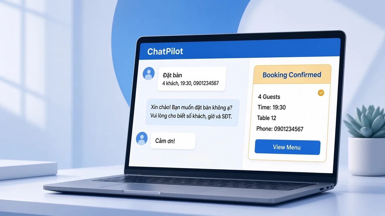 Chatbot nhận đặt bàn cho nhà hàng/quán ăn qua Messenger (2026)