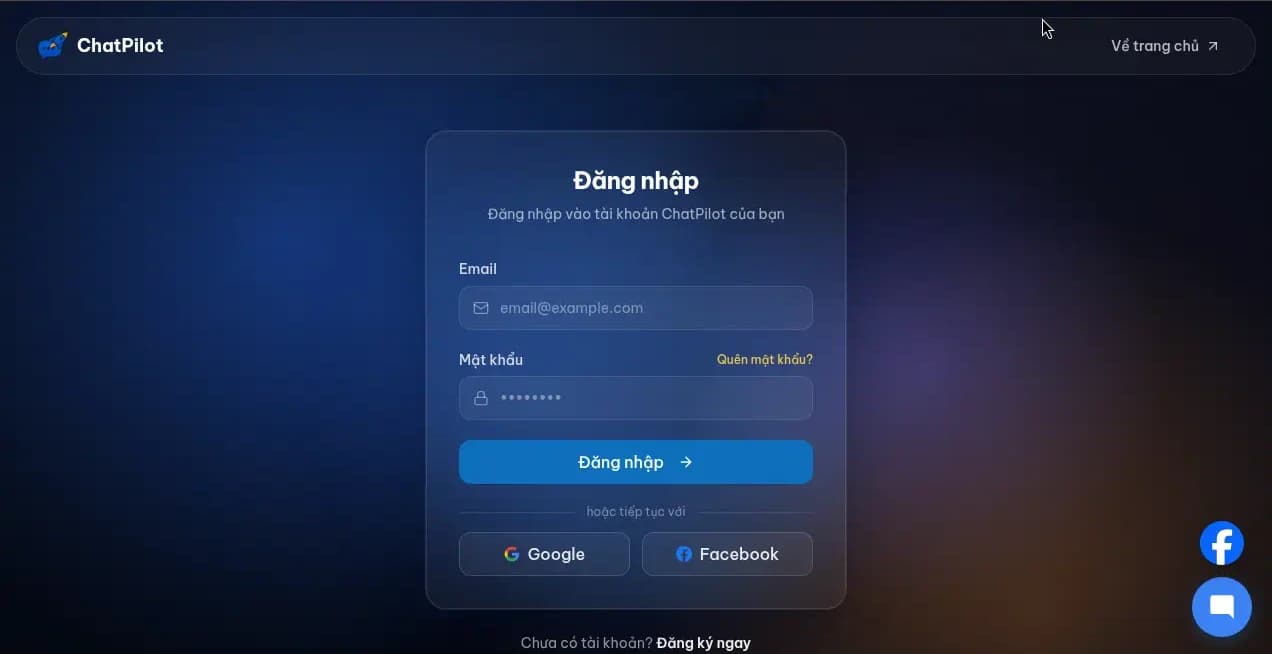 Hướng dẫn dùng ChatPilot từ đầu (đăng ký tới Test chat)